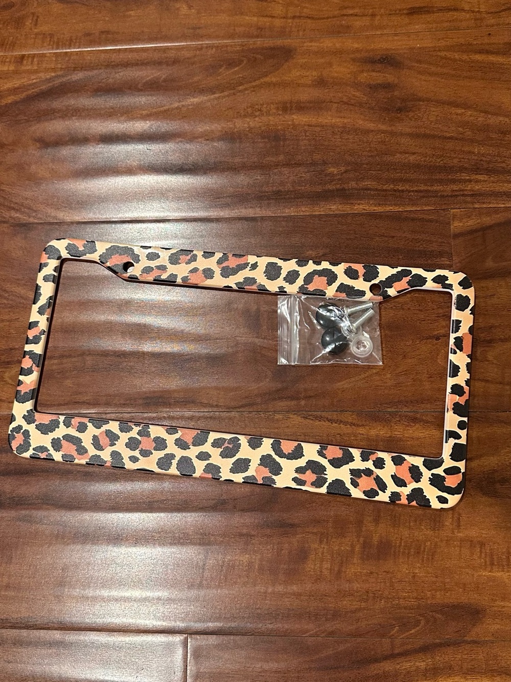 Leopard print license plate frame